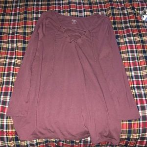 Long sleeve plum top